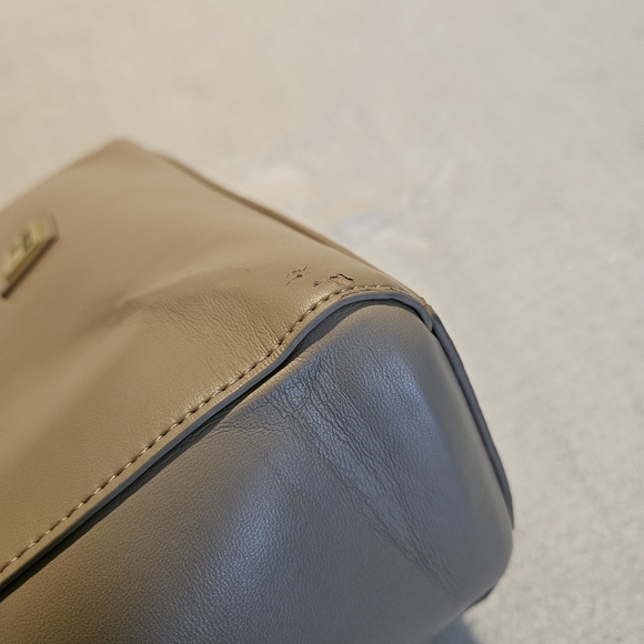 Love Moschino Heart-Bit Top Handle Bag Taupe Nude Leather Luxury Coquette Girl - Picture 11 of 14